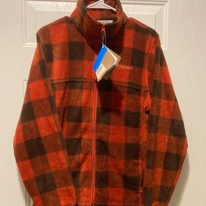 NWT Columbia XL (Boys) Zing Buffalo Check Fleece Zippered Jacket   Size 18/20